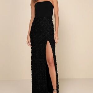 Lulus black strapless maxi dress size small